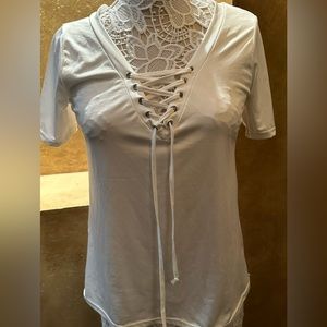 Paige lace up tee